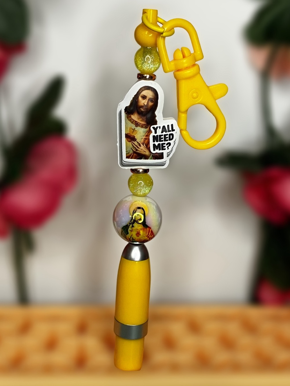 Jesus Y’all Need Me? Handmade Beaded Keychain Pen